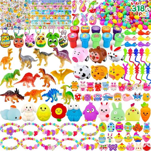 318 pcs Bulk Easter Eggs with Toys inside filled Easter Eggs Filled Fillers Easter Basket Stuffers Easter Egg Hunt Easter Party Favors for Kids Toddlers Boys Girls in Saudi Arabia