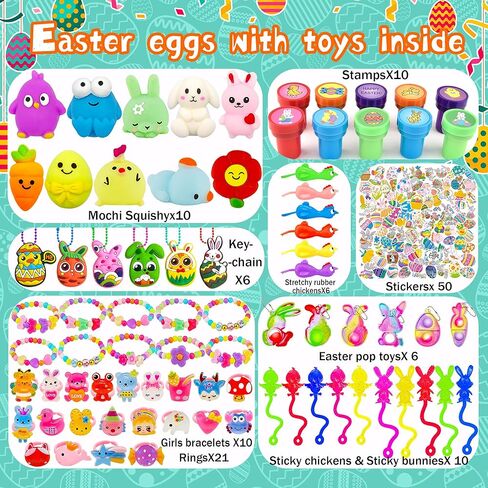 318 pcs Bulk Easter Eggs with Toys inside filled Easter Eggs Filled Fillers Easter Basket Stuffers Easter Egg Hunt Easter Party Favors for Kids Toddlers Boys Girls in Saudi Arabia