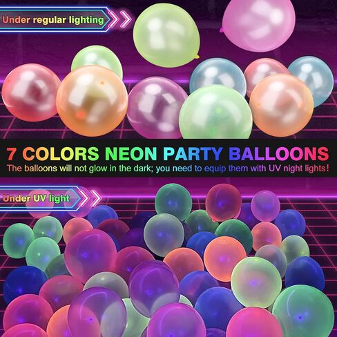 360PCS Glow in the Dark Party Supplies, Light Up Party Favors with Neon Hats, LED Glasses & Pop Tubes, Balloons, 200 Glow Sticks Light Up Accessories for Hora Loca Carnival 80's Neon Party Halloween in Saudi Arabia