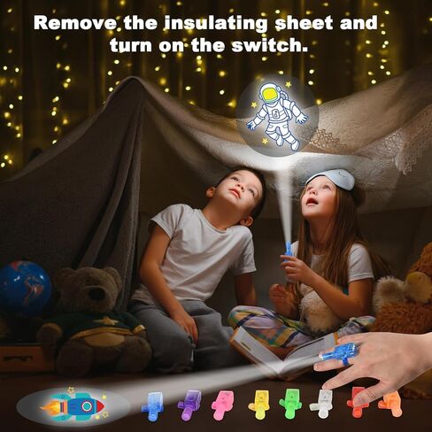 GOLDGE 48 أضواء أصابع LED - هدايا الحفلات ذات طابع الفضاء، ألعاب المصابيح الكاشفة المتوهجة في الظلام للأطفال، ديكورات أعياد الميلاد الفضائية، جوائز الفصول الدراسية، حشو حقائب الهدايا للحفلات، متعة عائلية in Kuwait