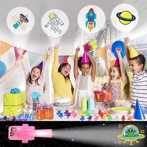 GOLDGE 48 أضواء أصابع LED - هدايا الحفلات ذات طابع الفضاء، ألعاب المصابيح الكاشفة المتوهجة في الظلام للأطفال، ديكورات أعياد الميلاد الفضائية، جوائز الفصول الدراسية، حشو حقائب الهدايا للحفلات، متعة عائلية in Kuwait