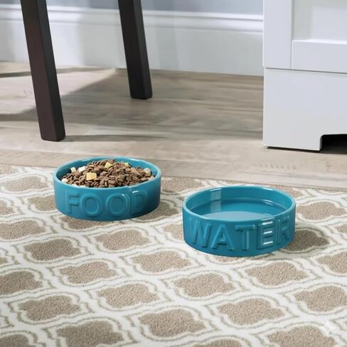 Park Life Designs Classic Food Small Pet Bowl, 5.25-Inch Diameter, Ceramic, Azure in Saudi Arabia