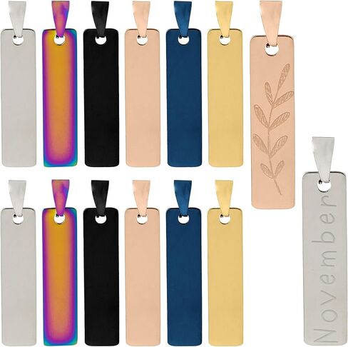 Framendino, Engravable Metal Pendant Charms Blanks Rectangle Stamping Tag Laser Engraving Stainless Steel Blank Pendants in Kuwait