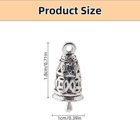14Pcs Tibetan Style Bell Charms Silver Small Jingle Bells for Crafting Mini Wind Chimes for Jewelry Crafts Making and Home Decor in Saudi Arabia