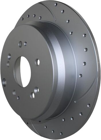 Drilled Slotted Coated Front Vented 296mm Rear Solid 305mm Disc Rotors & Akebono ProACT Ceramic Slotted Pads Full Brake Kit For Acura RDX Base SH-AWD Honda CR-V EX-L LX SE Touring in Kuwait