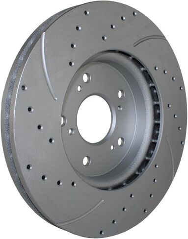 Drilled Slotted Coated Front Vented 296mm Rear Solid 305mm Disc Rotors & Akebono ProACT Ceramic Slotted Pads Full Brake Kit For Acura RDX Base SH-AWD Honda CR-V EX-L LX SE Touring in Kuwait