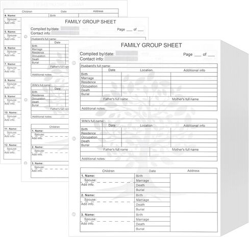 Dotoen 200 Sheets Family Group Sheets to Fill In-Two-Sided Blank Genealogy Forms,.8.5×11 inch,3-Hole Punched Organizer for Family History in Saudi Arabia