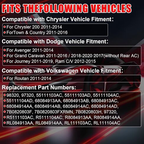 AC Compressor,Air Conditioner Compressor Replacement Fit for Chrysler 200 2011-2014, for Dodge Avenger 2011-2014, for Volkswagen Routan 2011-2014, Replace # 55111103AC, 55111103AD in Saudi Arabia