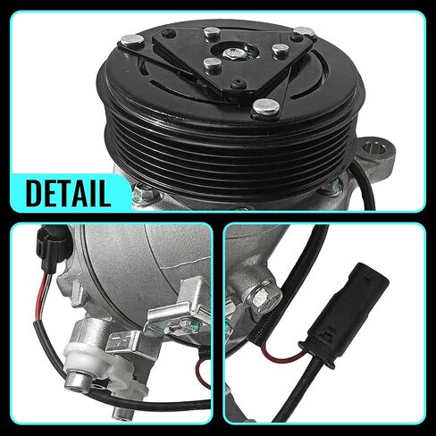PartsFlowA/C Air Conditioner AC Compressor W/Clutch for Mini Cooper 2014-2019 for Mini Cooper Clubman 2016-2018 1.5L 2.0L, Replaces CO11500C 64525A3F1D2 in Kuwait