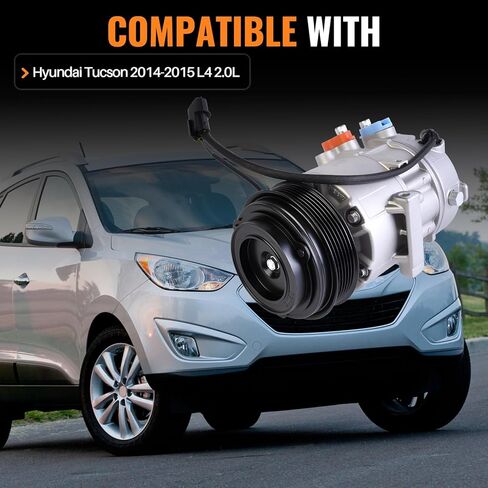 977012S601 Air Conditioner AC Compressor with Clutch Compatible with 2014-2015 Hyundai Tucson 2.0L Replace 977012S600 168356 6513276 141256C 141256NC T168356 in Saudi Arabia