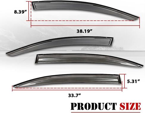 ANDPLAY Window Rain Deflector Sun Visor Fit Honda Civic Sedan 2012-2015 – 4PCS Smoke Window Vent Visors, Side Window Deflectors in Saudi Arabia