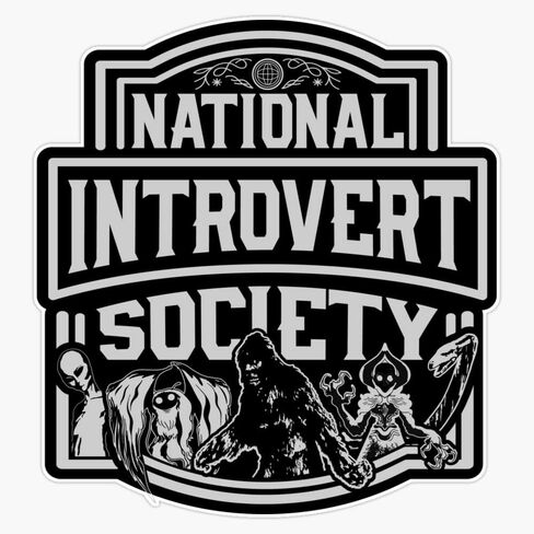 Bigfoot Mothman Nessie Flatwoods Monster Alien - Official National Introvert Society Cryptid Gift Vinyl Window Bumper Sticker Decal 5" in Kuwait