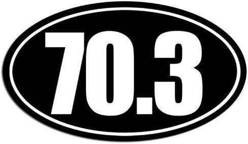 Black Oval 70.3 Half Triathlon (tri Run Swim Bike Mile Mileage Distance Fun Vinyl Decal for car Truck or Laptop (3 x 5 in) in Kuwait