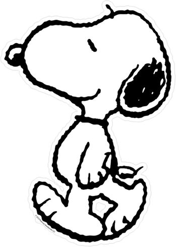 CafePress Snoopy Walking Left Large Die Cut Sticker, 8.75" x 8.75" Matte Finish in Kuwait
