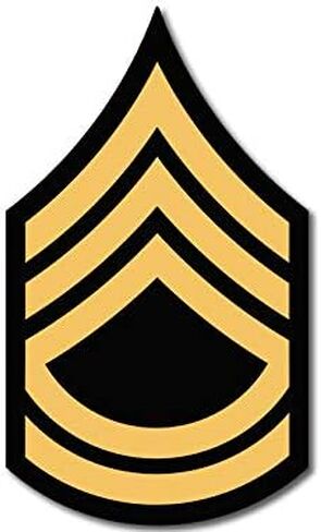 US Army Rank SFC Sergeant First Class Sticker (Logo Insignia SSI Vinyl Decal for car or Laptop (3 x 5 inch) U.S. Army Licensed in Kuwait