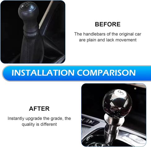 1 PC 8 Billiard Ball Shift Knob, Round Pool Ball Shift Knob with 3 Adapters, Acrylic 5 6 Speed Gear Shifting Handle Lever Accessories, Universal for Most Cars, Trucks, SUVs (Black) in Saudi Arabia
