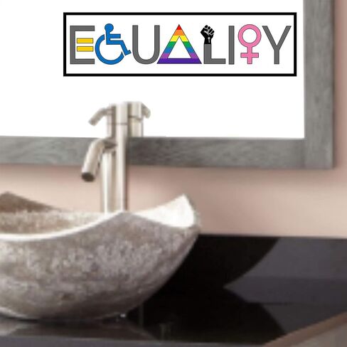 Equality Bumper-Sticker - We are All Powerful Valuable Deserving & Equal Vinyl Decal 6" x 2" Car Auto-Mobile Vehicle Window LGBT-Q-IA Gay Pride Female BLM + Better Than Magnets in Saudi Arabia