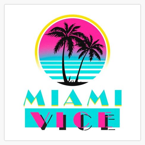 Miami Vice Sticker Vinyl Bumper Sticker Decal Waterproof 5 inches EVAN-YOGA-STICKERS-4485 in Saudi Arabia