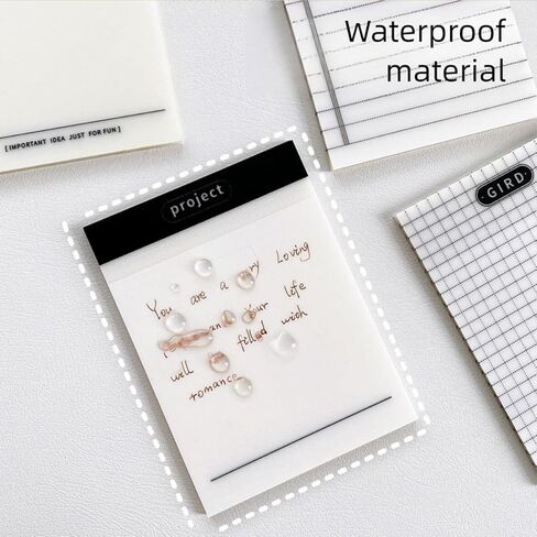 4 Pads Transparent Sticky Notes, Lined, Gird, Record Life, Project, Notes, Clear Sticky Notes, Waterproof Self-Stick Pads, Easy to Post for Office, Home, Notebooks (200 Sheets) in Kuwait