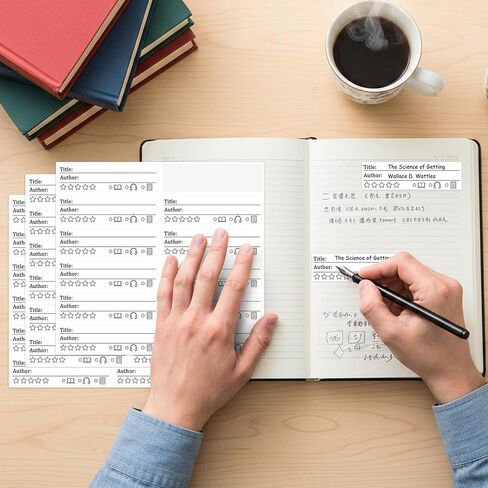 L1rabe Book Review Tracker Stickers - 120 Sheets Writable Book Rating Stickers, Back to School Self-Stick Literary Log Labels for Journals, Bookish Gifts for Bookworm Reading Lovers Students Teachers in Saudi Arabia