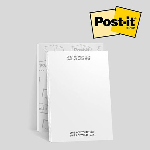 Custom 4x6 Post-it Notes® – Personalized Text Sticky Notes, 6 Pads x 50 Sheets (300 Total), Genuine 3M Paper, Made in USA for Business, Office & Personal Use in Saudi Arabia