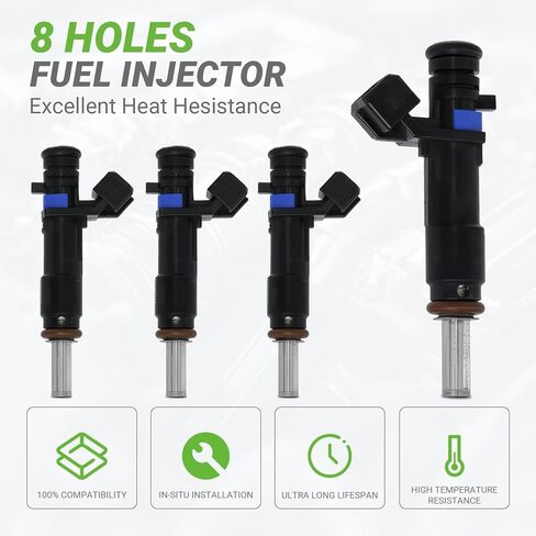 Fuel Injectors Set of 4 Compatible with Chevrolet Cruze 2011-2015, Cruze Limited 2016, Sonic 2012-2015, L4 1.8L # FJ1153 800-2189N 8002189N 55570284 25185231 in Saudi Arabia