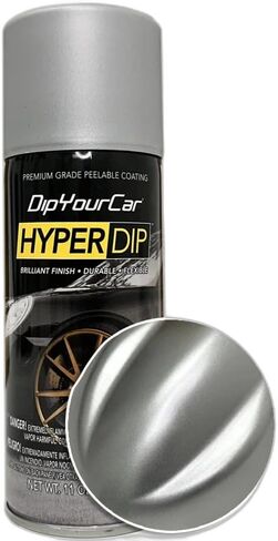 DipYourCar HyperDip Paint - Can of Sprayable Automotive Dip Coat - Removable Peelable Paint Protection for Cars - Factory Silver Satin Coat Spray in Saudi Arabia