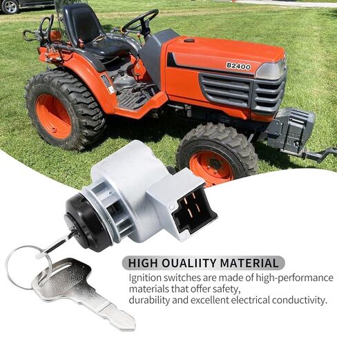 6C040-55452 Ignition Switch for Kubota Tractor B2100 B7500 B2400 B1700 B7510 B7610 B7800 Starter Switch with 2 Keys 6C040-55450 ELT20-0026 in Kuwait