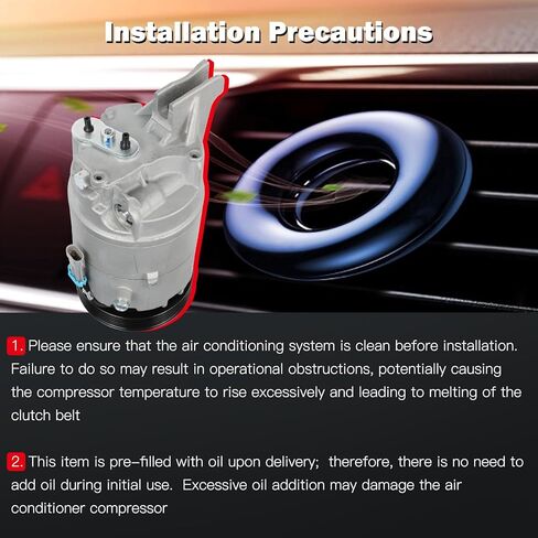cciyu Air Conditioning Compressor Fit for Buick Allure LaCrosse for Chevrolet Impala Monte Carlo 3.8L 2004-2009 Replaces AC Compressor for Car 6 Grooves in Kuwait
