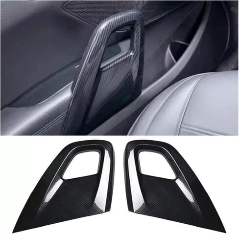 Carbon Fiber Car Door Armrest Panel Trim Cover Inside Door Grip Handle, Compatible for Hyundai Veloster 2011-2016 in Saudi Arabia