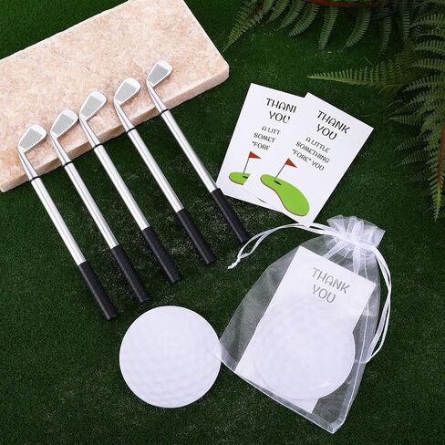 24 Sets Golf Party Favors Golf Pen Golfing Pads Thank You Cards Organza Bags Golfing Theme Birthday Party Decorations Black Ink Pen Gifts Bulk for Coworkers in Saudi Arabia