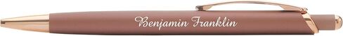Custom Pens Gift Set - 2 Pack of Majestic Rose Gold Pens - Soft Touch Metal w/gift box - Luxury Ballpoint Pen Personalized Engraved with Name | Perfect for Him or Her (Rose - Black) in Kuwait