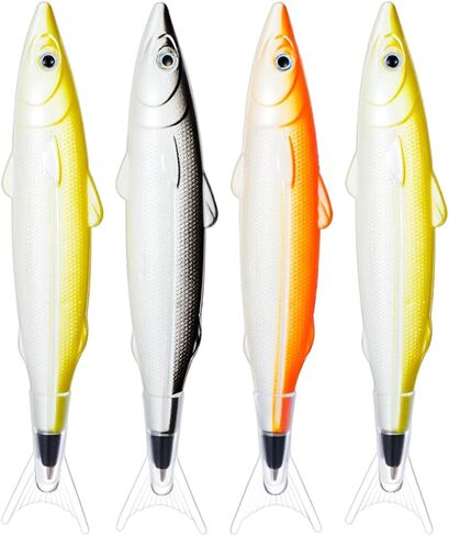 4 Pcs Novelty Fish Pens Creative Fish Ballpoint Pen Cute Fishing Decoration Pens Fishing Party Favors Decorations Pen With Black Ink for Ocean Themed Party Favors Office in Saudi Arabia