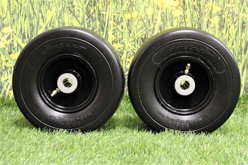 (Set of 2) 9x3.50-4 Flat Free Tire Assemblies Fits GRAVELY 45205, 3.25" Hub, 3/4" Caged Roller Bearings in Saudi Arabia
