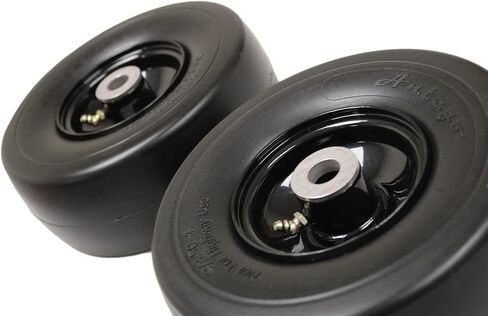 (Set of 2) 9x3.50-4 Flat Free Tire Assemblies Fits GRAVELY 45205, 3.25" Hub, 3/4" Caged Roller Bearings in Saudi Arabia