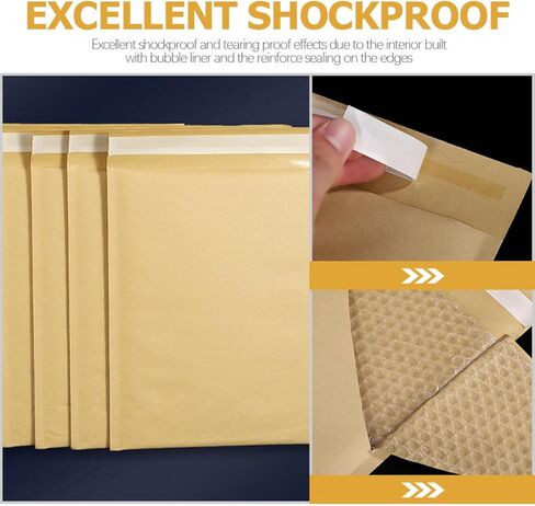 Bubble Mailer Envelopes 16X22 Padded Kraft Paper Shipping Bags Self-Sealing Bubble Packaging Mailers 25pcs for Mailing and Shipping Supplies in Kuwait
