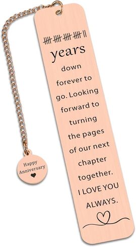 22 Year Anniversary Copper Gifts for Her Him 22nd Copper Anniversary Bookmark for Husband 22nd Wedding Gifts for Women Men Birthday Gift for Couple Boyfriend Girlfriend Christmas Stocking Stuffers in Kuwait