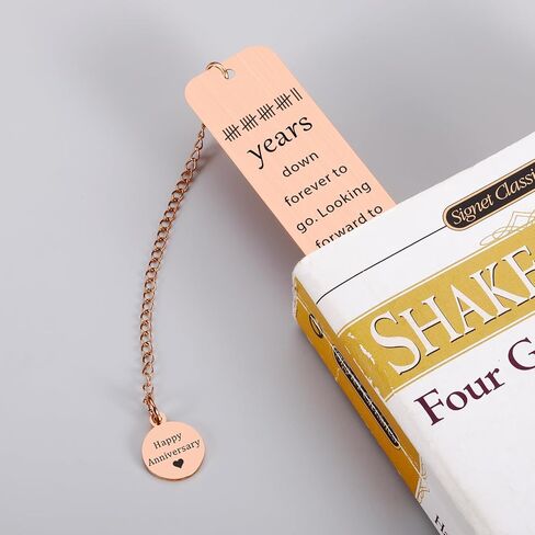 22 Year Anniversary Copper Gifts for Her Him 22nd Copper Anniversary Bookmark for Husband 22nd Wedding Gifts for Women Men Birthday Gift for Couple Boyfriend Girlfriend Christmas Stocking Stuffers in Kuwait