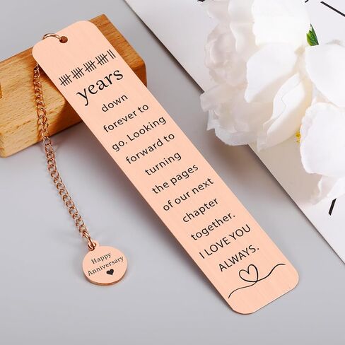 22 Year Anniversary Copper Gifts for Her Him 22nd Copper Anniversary Bookmark for Husband 22nd Wedding Gifts for Women Men Birthday Gift for Couple Boyfriend Girlfriend Christmas Stocking Stuffers in Kuwait