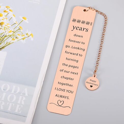 22 Year Anniversary Copper Gifts for Her Him 22nd Copper Anniversary Bookmark for Husband 22nd Wedding Gifts for Women Men Birthday Gift for Couple Boyfriend Girlfriend Christmas Stocking Stuffers in Kuwait