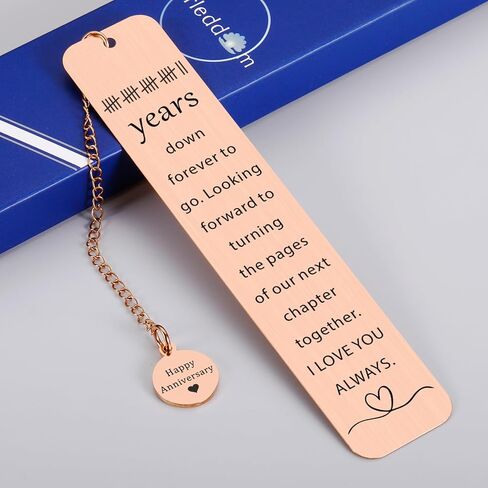 22 Year Anniversary Copper Gifts for Her Him 22nd Copper Anniversary Bookmark for Husband 22nd Wedding Gifts for Women Men Birthday Gift for Couple Boyfriend Girlfriend Christmas Stocking Stuffers in Kuwait