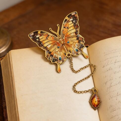 Blue Butterfly Bookmarks Aesthetic Vintage Metal Bookmarks with Chain for Reading Book Lovers Unique Gold Butterflies Book Markers Gifts in Kuwait