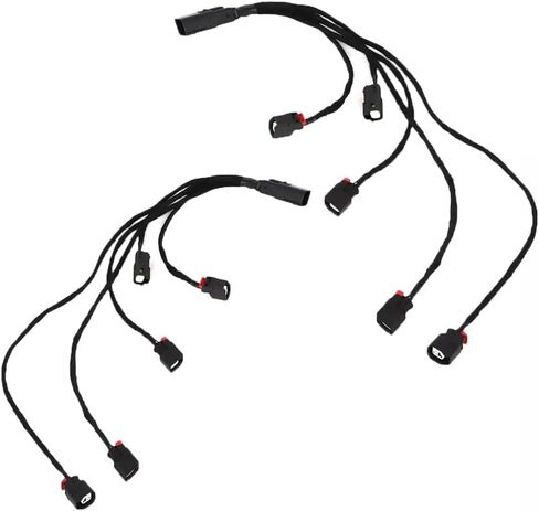 2PCS Fuel Injector Right & Left Rail Harness Compatible with Cadillac,Compatible with Chevrolet 2014 2015 2016 2017 2018-2023 5.3L 6.0L 6.2L 6.6L V8 Engine, Replace HAR001R HAR002L in Kuwait
