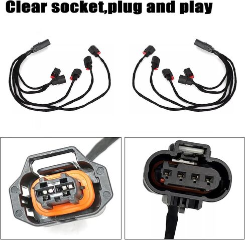 2PCS Fuel Injector Right & Left Rail Harness Compatible with Cadillac,Compatible with Chevrolet 2014 2015 2016 2017 2018-2023 5.3L 6.0L 6.2L 6.6L V8 Engine, Replace HAR001R HAR002L in Kuwait