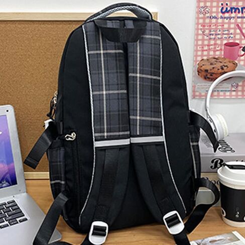 Roffatide Cartoon Print Business Casual Laptop Shoulders Backpack Hiking Travel Daypacks Rucksack 17 Inch Blue (With Cute Pendants) in Kuwait