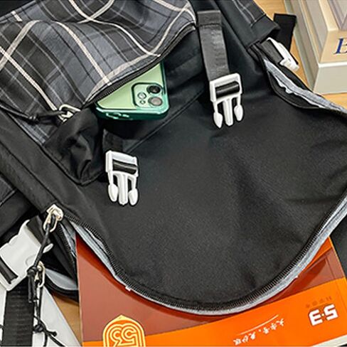 Roffatide Cartoon Print Business Casual Laptop Shoulders Backpack Hiking Travel Daypacks Rucksack 17 Inch Blue (With Cute Pendants) in Kuwait