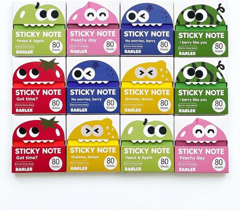 12 Boxes of Transparent Pull-Out Sticky Notes (960 Sheets Total) - Office Stationery Work Accessories with Strong Adhesion, No Residue, 50 Reuses Per Sheet, Suitable for Office Work in Saudi Arabia