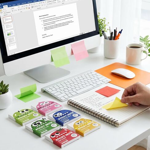 12 Boxes of Transparent Pull-Out Sticky Notes (960 Sheets Total) - Office Stationery Work Accessories with Strong Adhesion, No Residue, 50 Reuses Per Sheet, Suitable for Office Work in Saudi Arabia