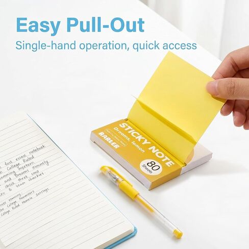 12 Boxes of Transparent Pull-Out Sticky Notes (960 Sheets Total) - Office Stationery Work Accessories with Strong Adhesion, No Residue, 50 Reuses Per Sheet, Suitable for Office Work in Saudi Arabia