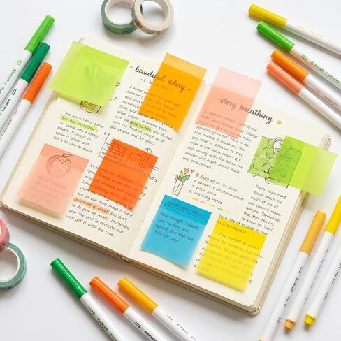 12 Boxes of Transparent Pull-Out Sticky Notes (960 Sheets Total) - Office Stationery Work Accessories with Strong Adhesion, No Residue, 50 Reuses Per Sheet, Suitable for Office Work in Saudi Arabia